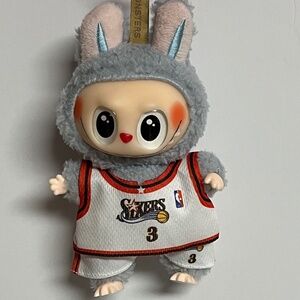 Labubu Sixers 3 Basketball Jersey Outfit The Monsters 76ers White Shorts